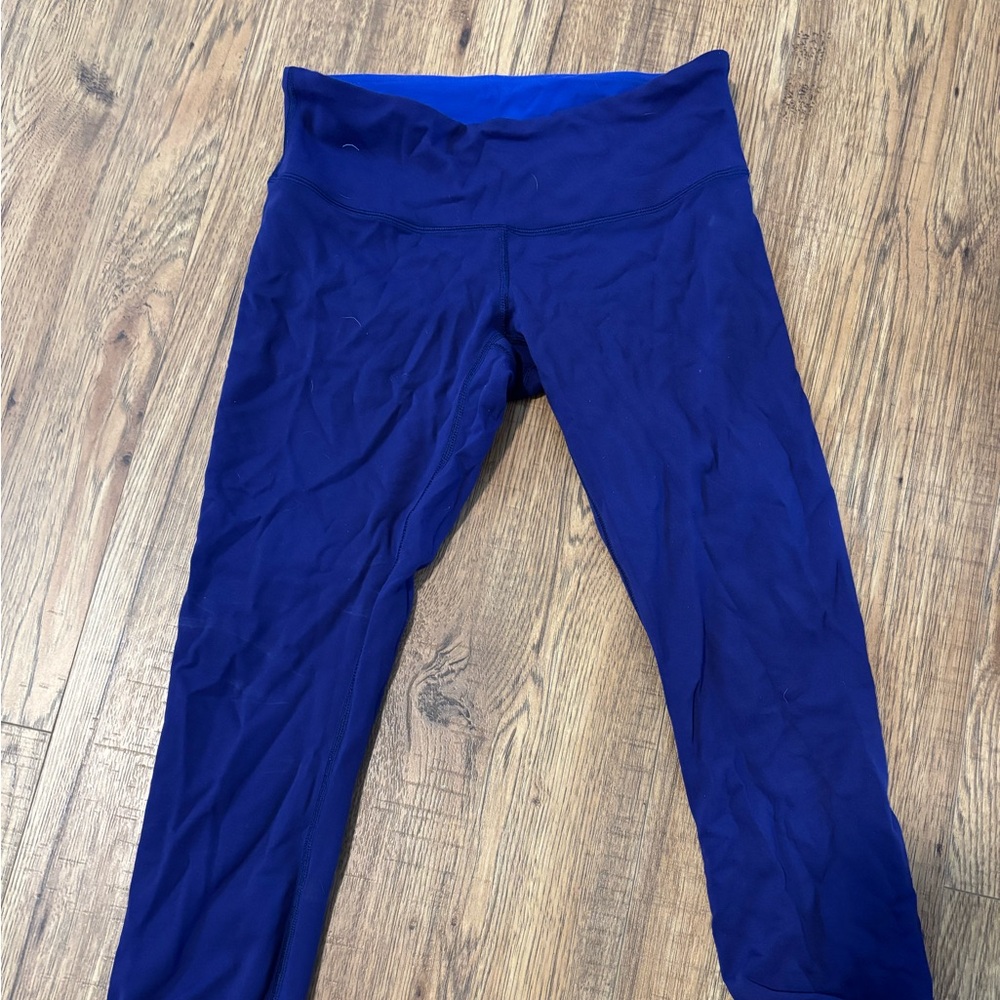 Blue Lululemon reversible Capri leggings